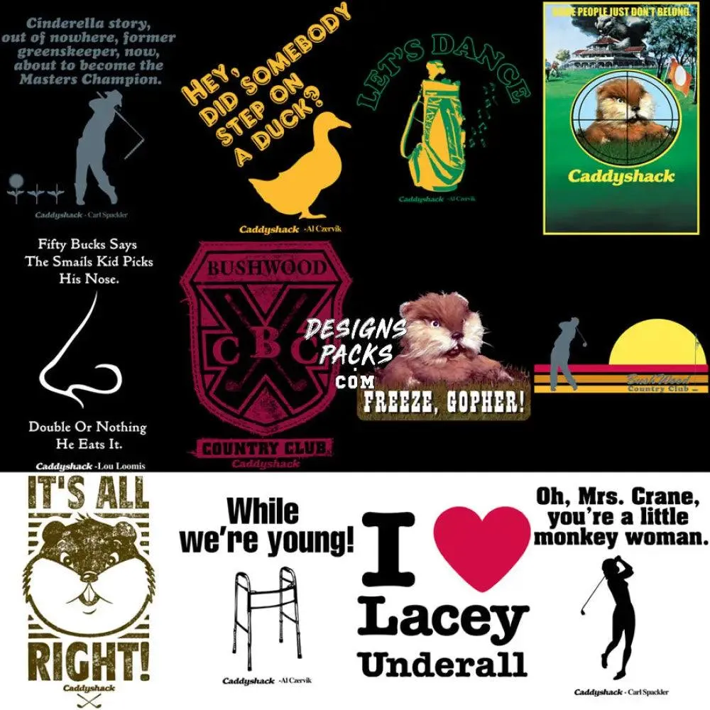 29 Caddyshack Golf Movie Designs Bundle PNG