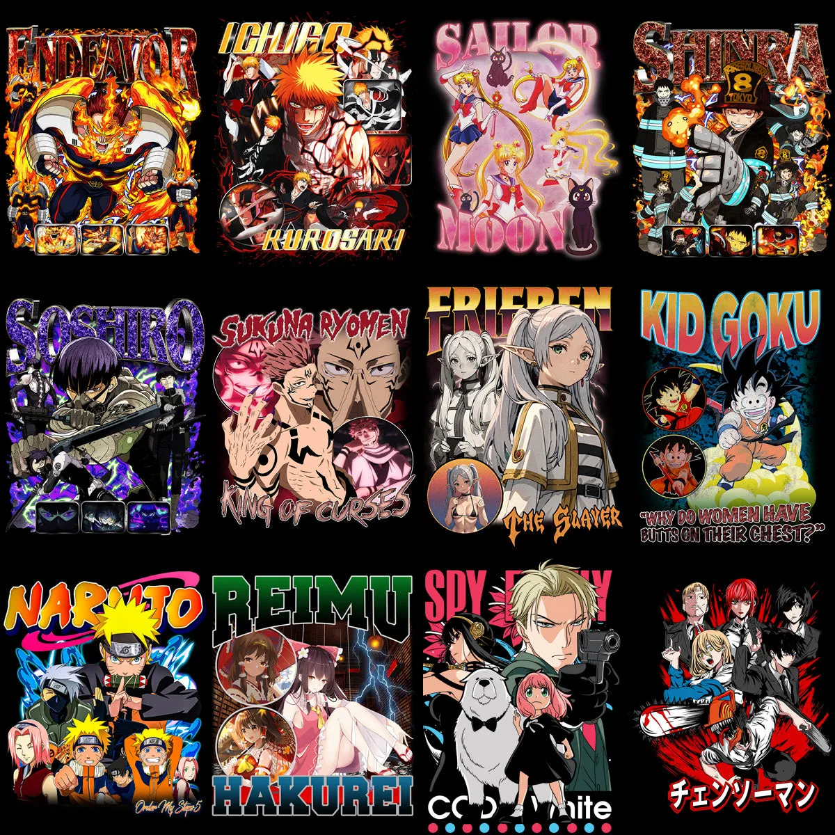 40 Anime Mix Designs Bundle PNG