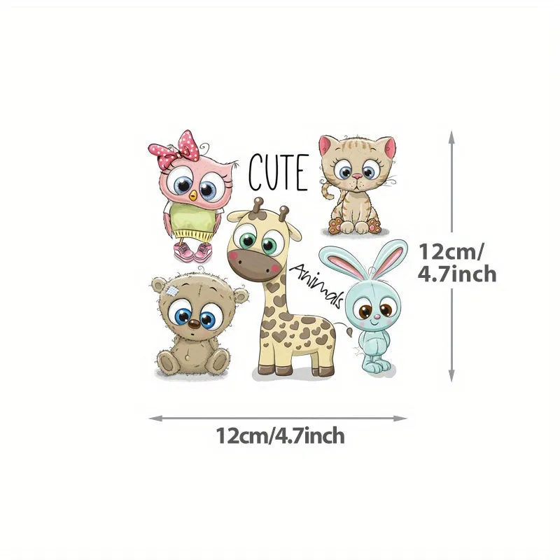 5 Cute Animal IronOn Patches for DIY Clothing Decoration