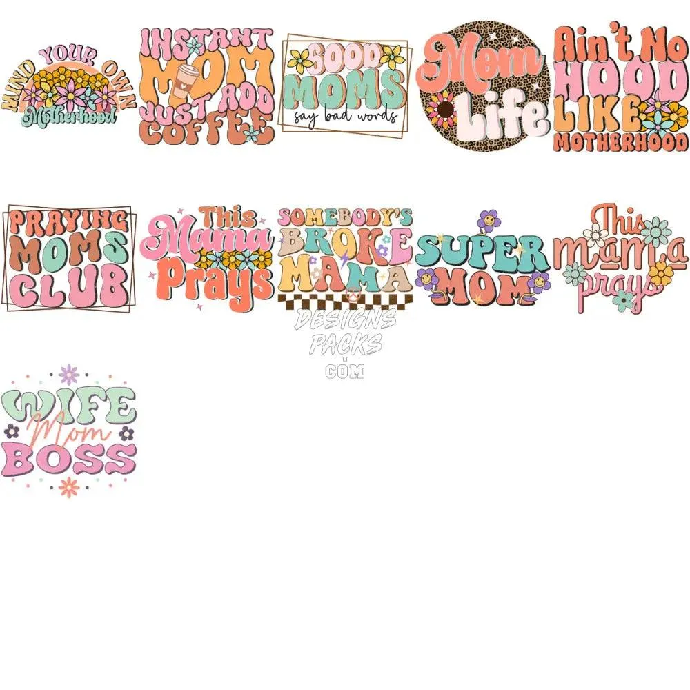 50 Mom Mother's Day Designs Bundle PNG