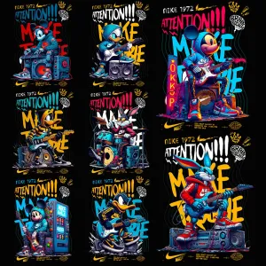 8 Swoosh Brand Cartoons Music Streetwear Designs Bundle PNG   PSD