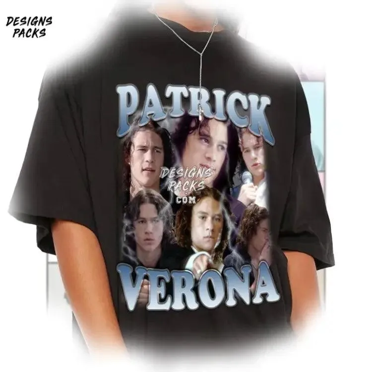 90S Actor Heath Ledger Movies Patrick Verona Bootleg PNG Design