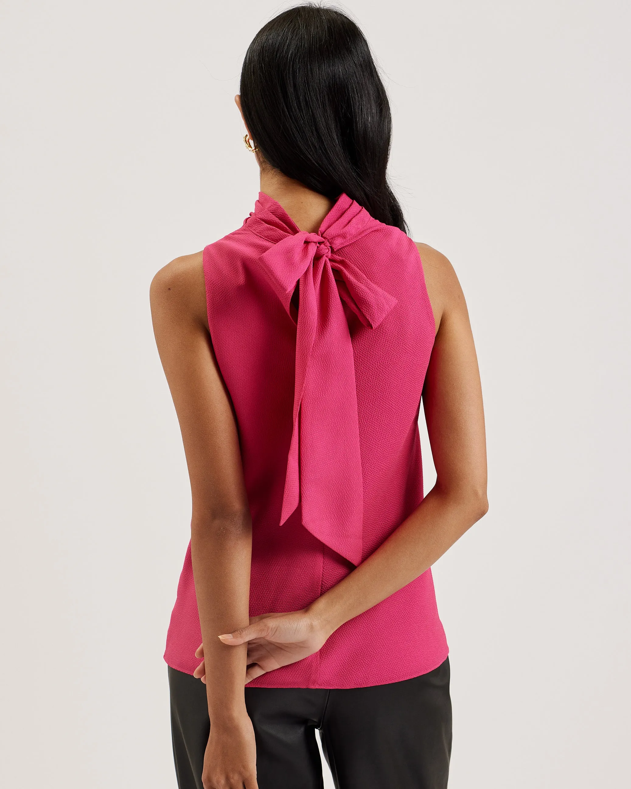 Anini Cowl Neck Sleeveless Top Fuchsia