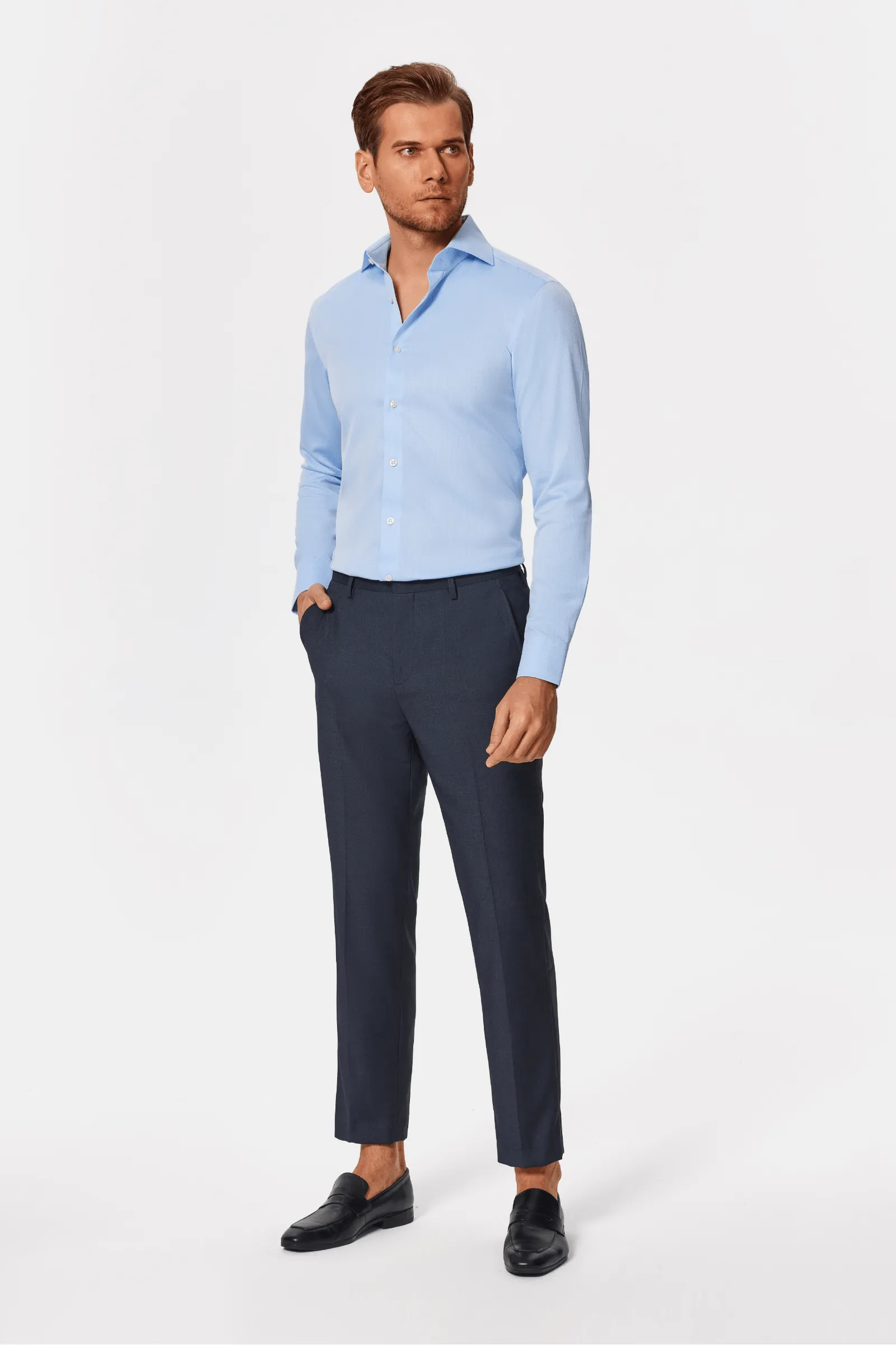 Belfort Blue Lucious Non-Iron Shirt