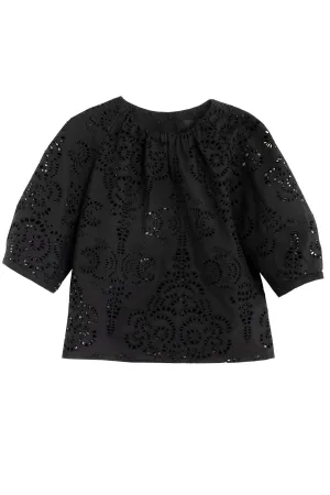 Black Eyelet Maia Top