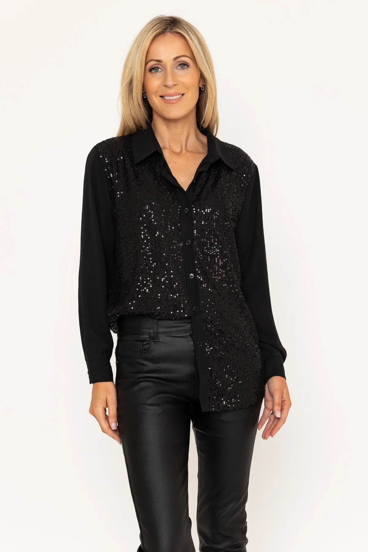 Black Sequin Shirt