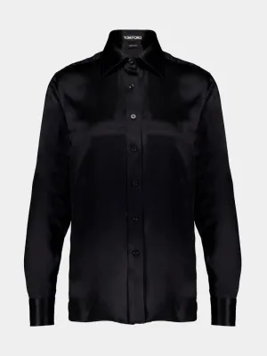 Black Silk Charmeuse Shirt