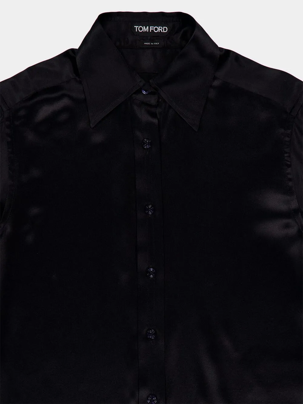 Black Silk Charmeuse Shirt