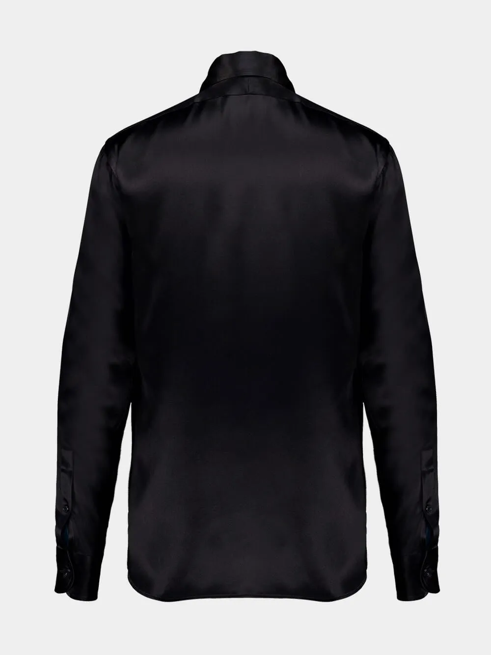 Black Silk Charmeuse Shirt