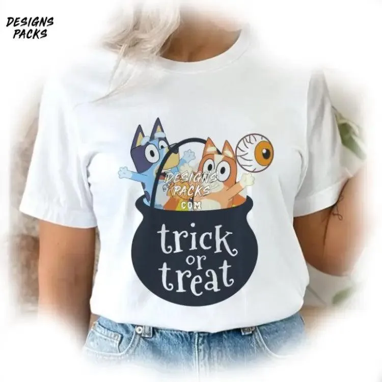 Bluey Halloween Cosplay Costumes Bluey Trick Or Treat Halloween PNG Design