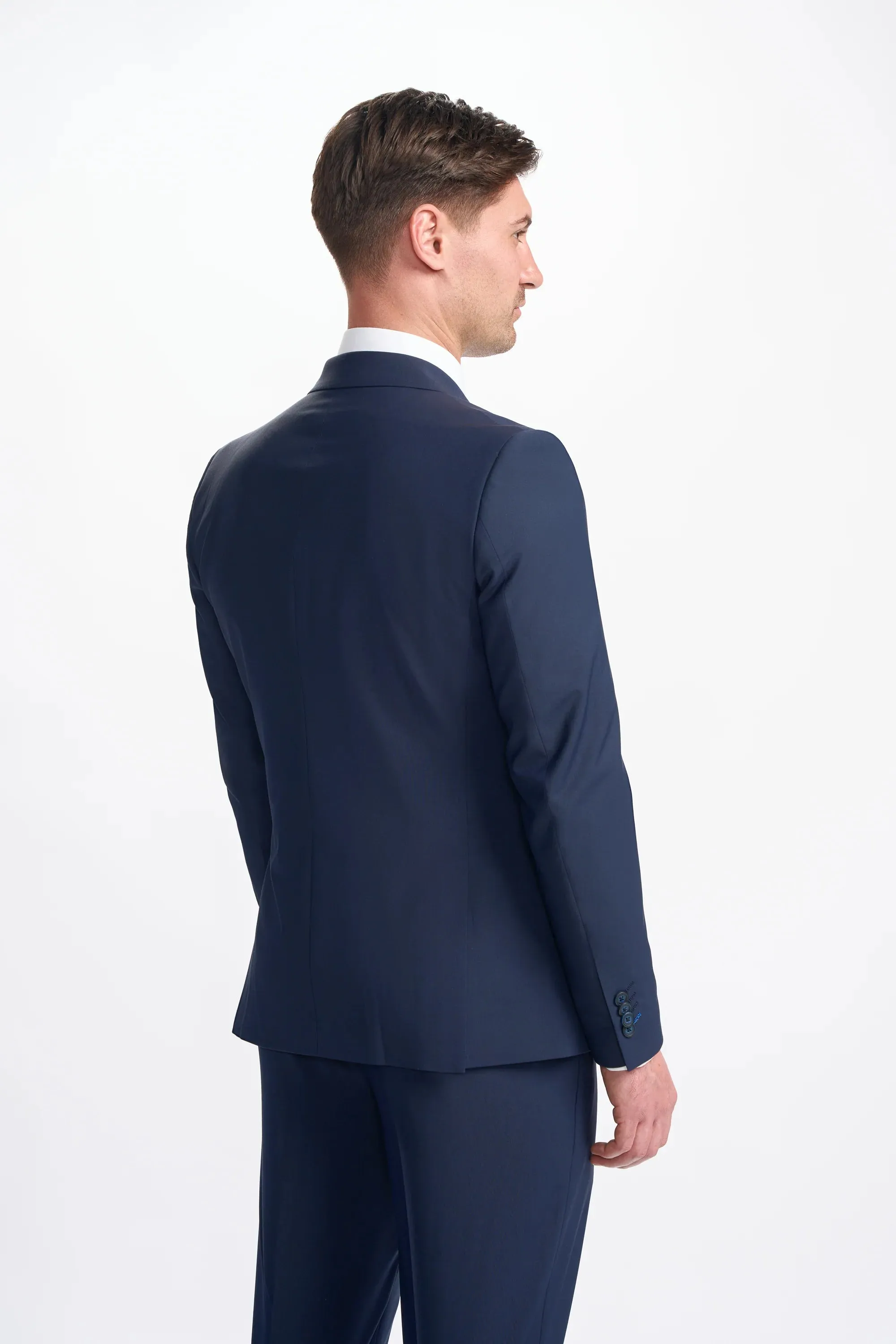 Bond - Men's Navy Blue Double Breasted Blazer