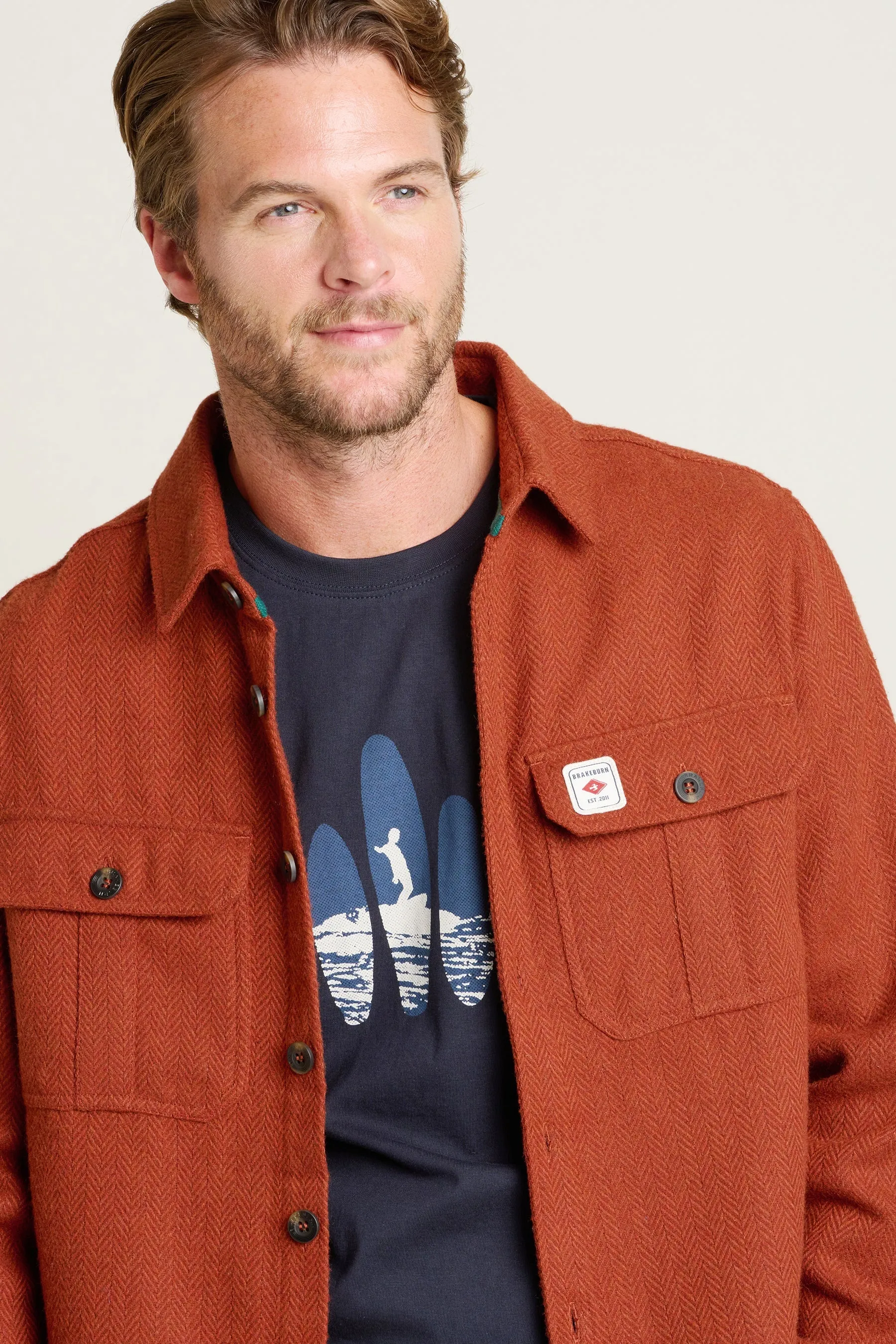 Brakeburn XXL Burnt Orange Rust Overshirt