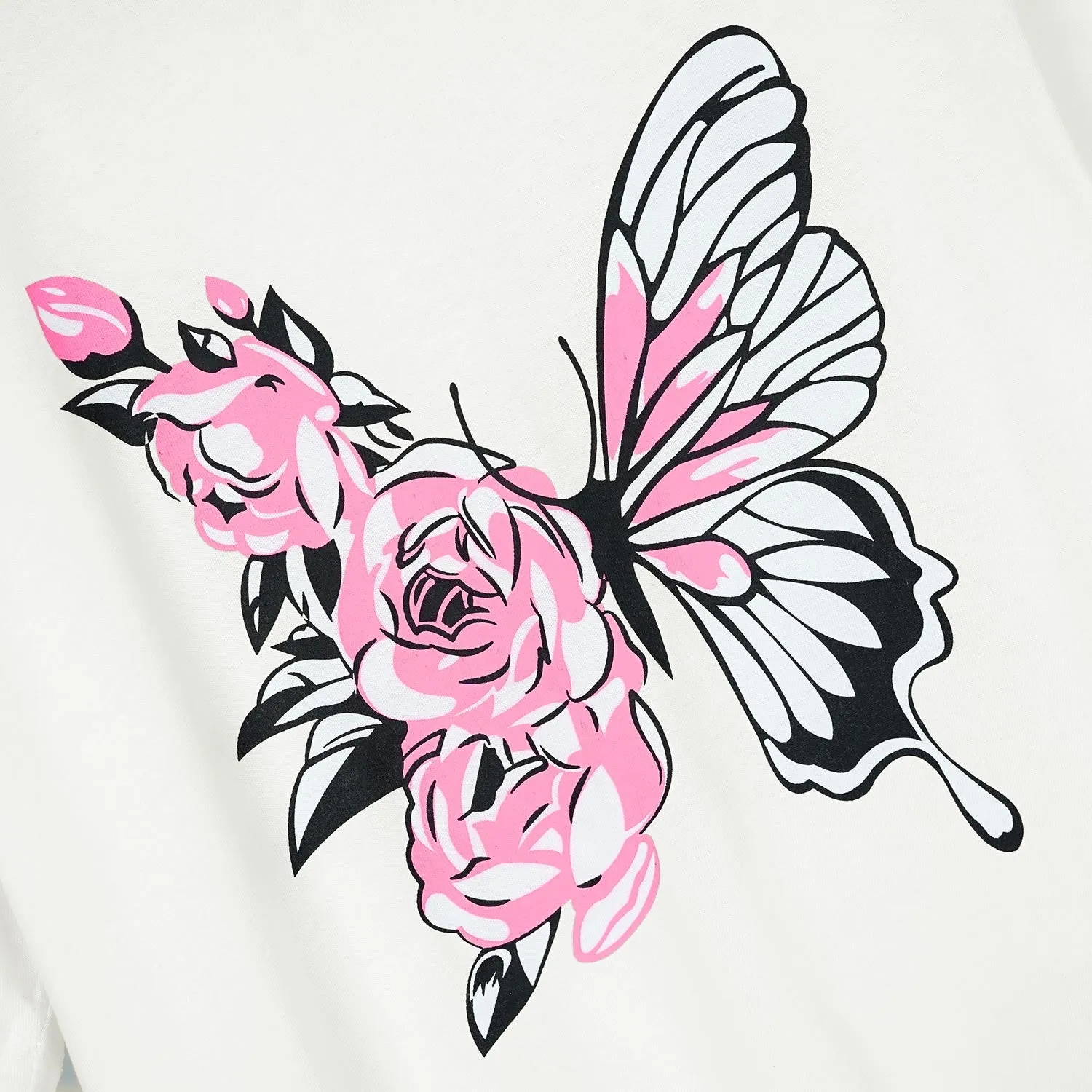 Butterfly print oversized tee for Women