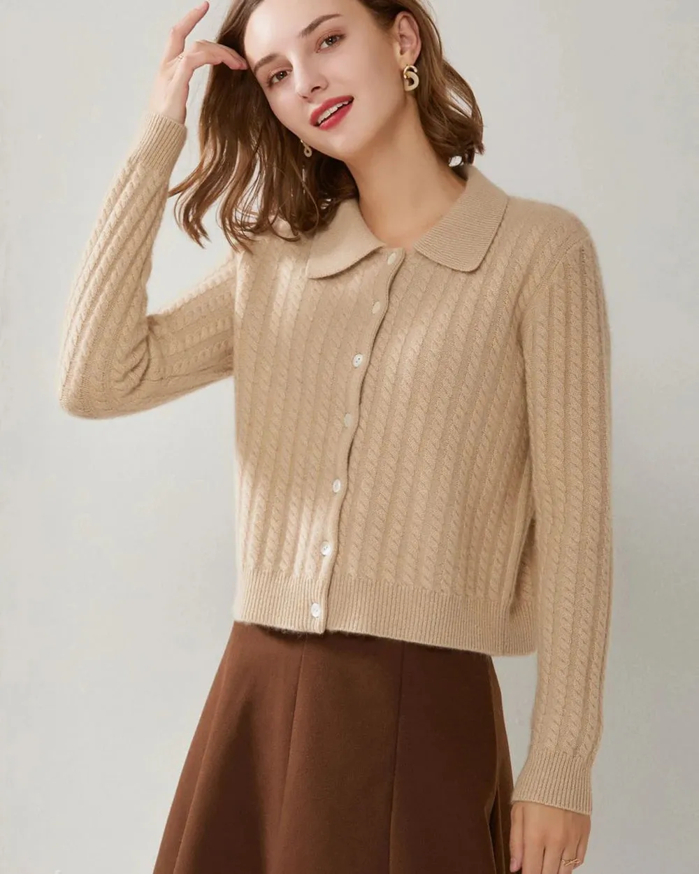 Cable Knit Cashmere Cardigan