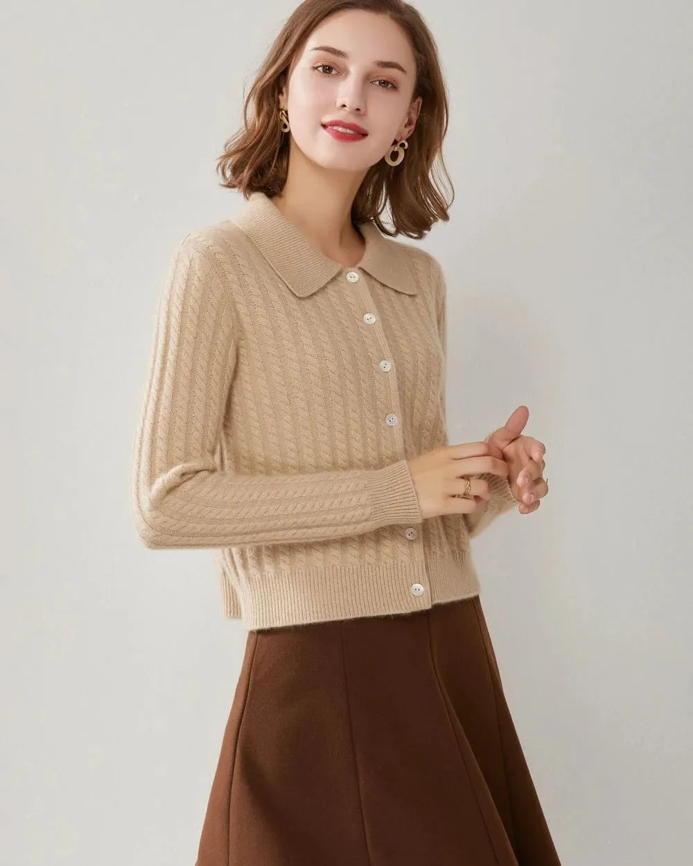 Cable Knit Cashmere Cardigan