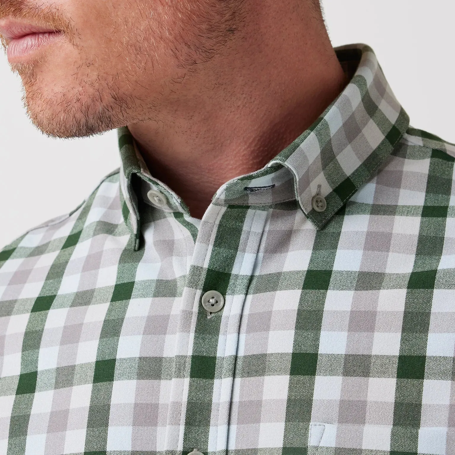 City Flannel Dress Shirt in Spruce Multi Check by Mizzen Main