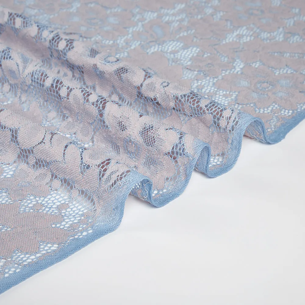 Cotton Polyester Flower Pattern Lace Fabric