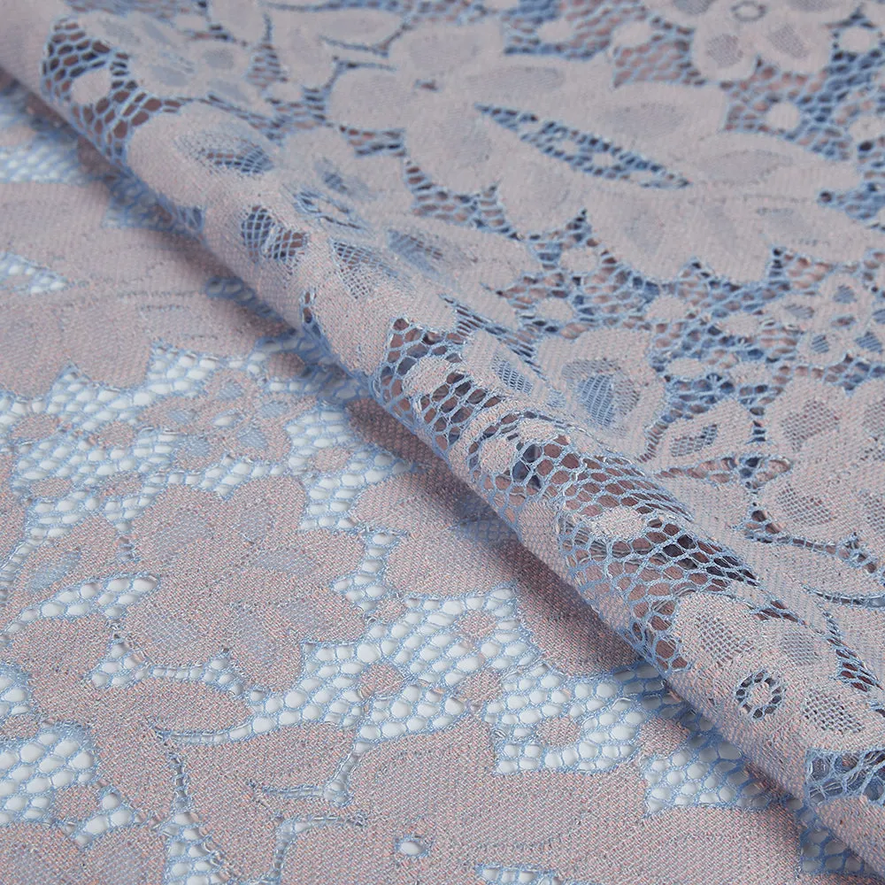 Cotton Polyester Flower Pattern Lace Fabric