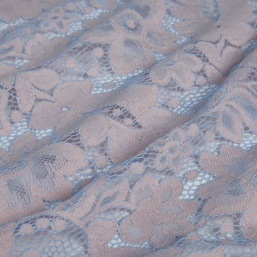 Cotton Polyester Flower Pattern Lace Fabric