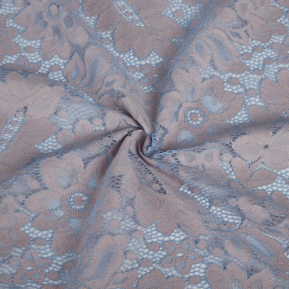 Cotton Polyester Flower Pattern Lace Fabric