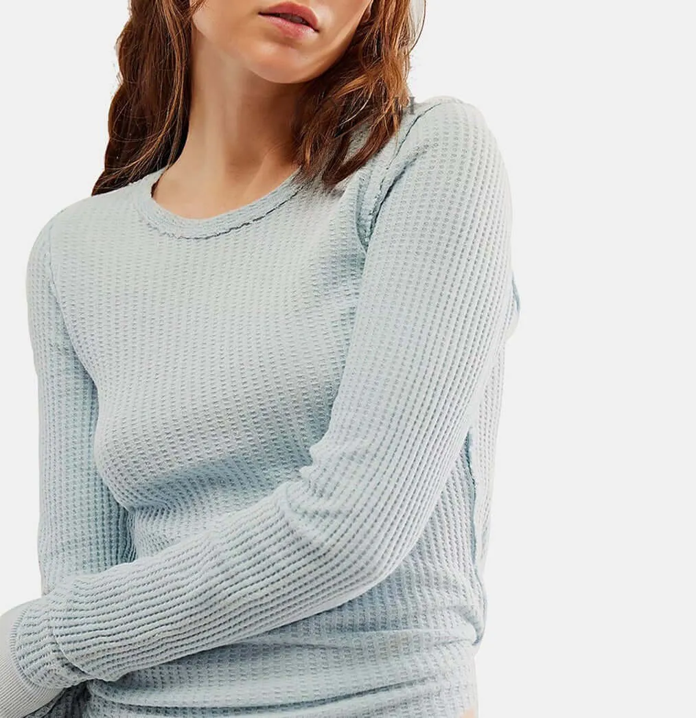 Decorative Seam Round Neck Long Sleeve T-Shirt