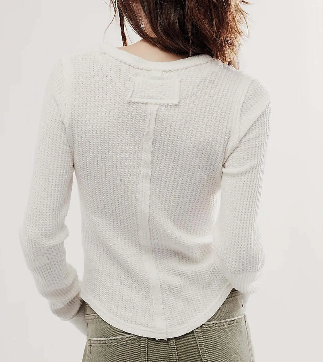 Decorative Seam Round Neck Long Sleeve T-Shirt