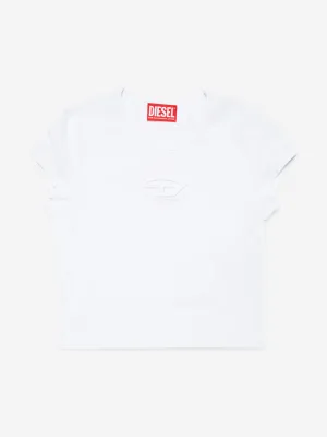 Diesel Girls Logo T-Shirt in White