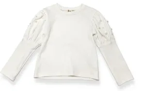 Doe a Dear Pearl Stud Puff Sleeved Top