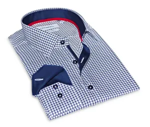 Elon Button-Up Shirt With Contrast Details // Navy Check // Contemporary Fit (Regular)