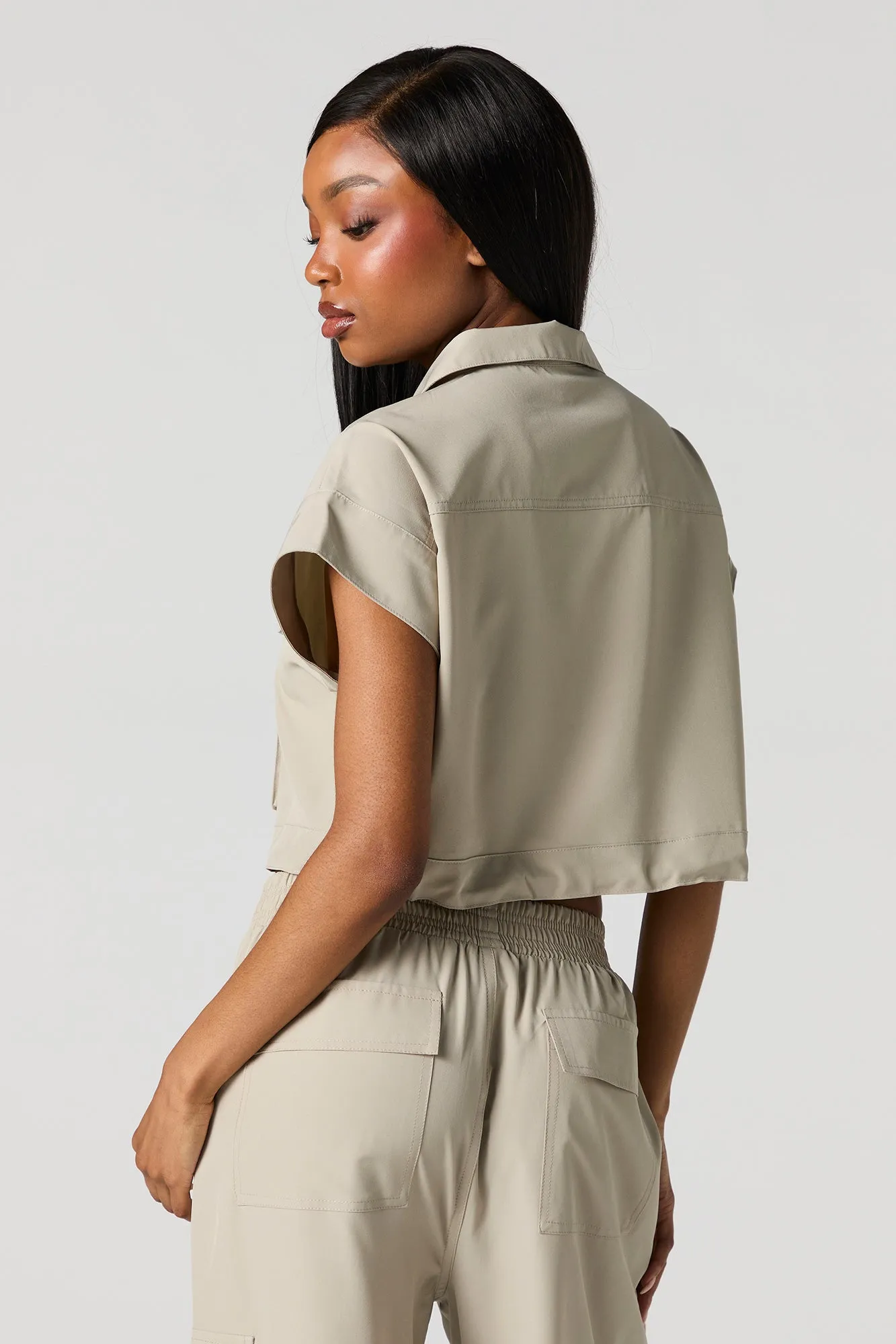 Flowy Utility Front Pocket Top