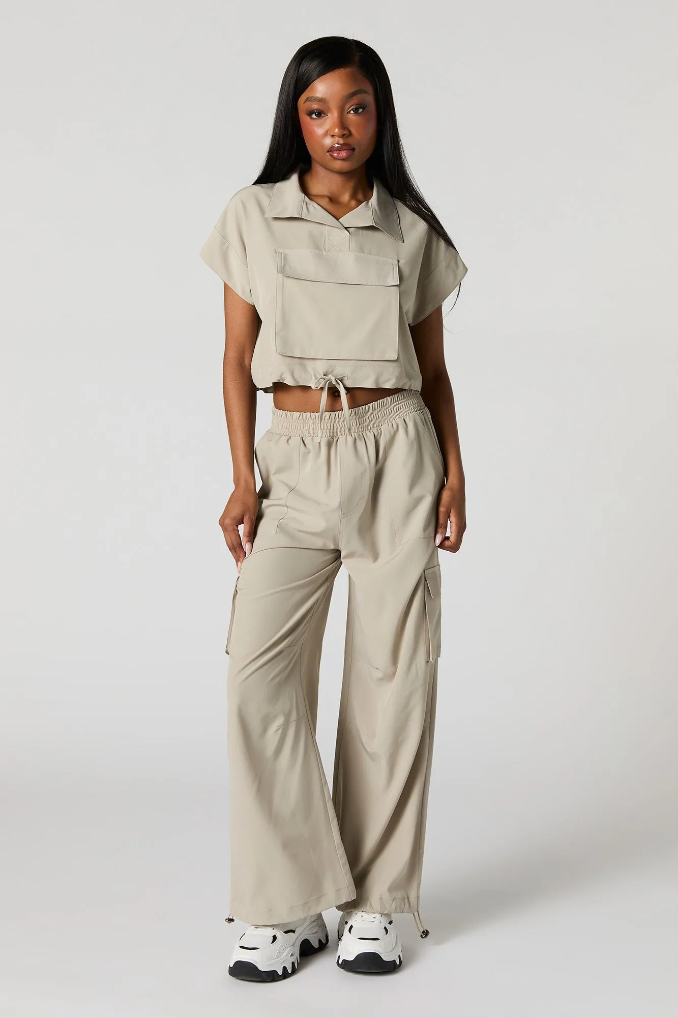 Flowy Utility Front Pocket Top