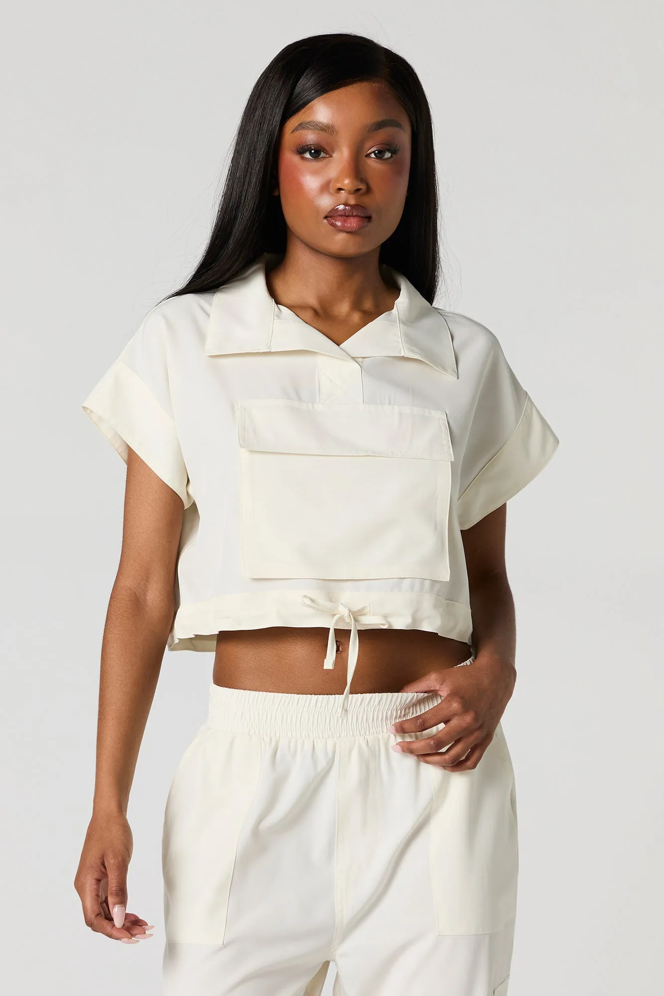 Flowy Utility Front Pocket Top