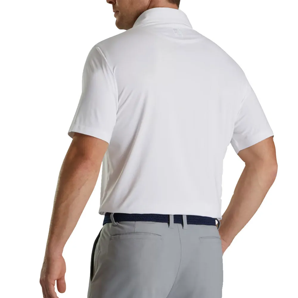 FootJoy Solid Lisle TF White Mens Golf Polo