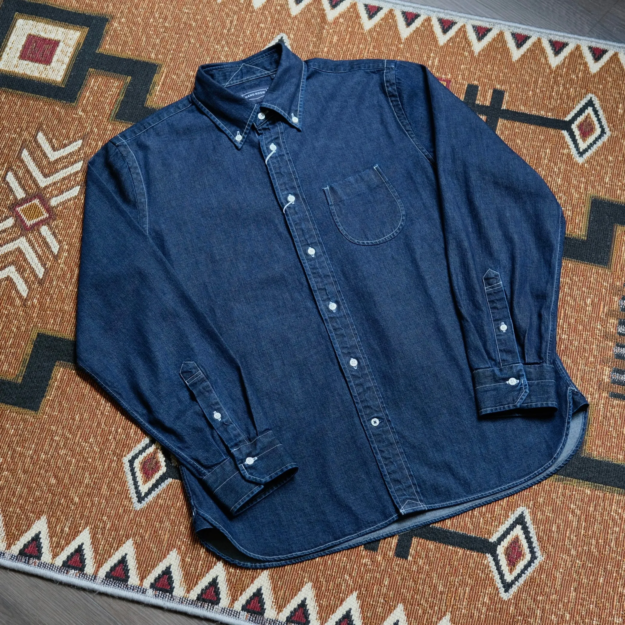 HAND ROOM 8oz Denim Button Down Shirt