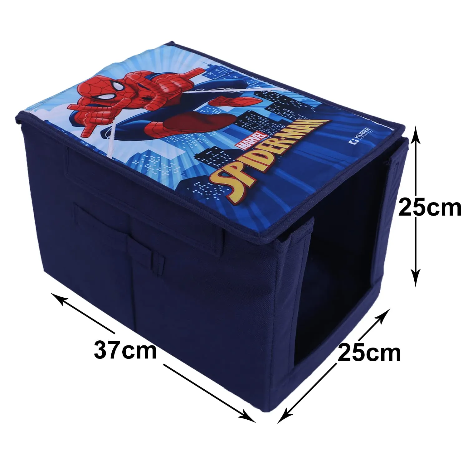 Heart Home Marvel Spider-Man Shirt Stacker|Foldable Shirt Stacker for Cloth|Non-Woven Wardrobe Organizer for Home With Lid|Pack of 2 (Blue)