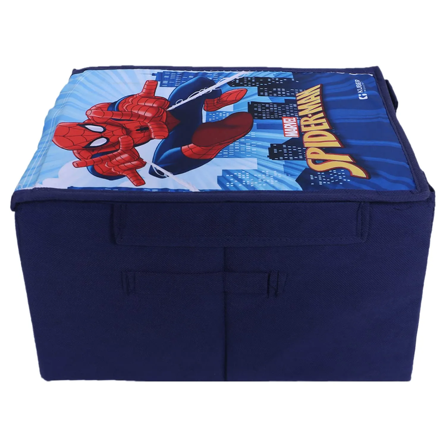 Heart Home Marvel Spider-Man Shirt Stacker|Foldable Shirt Stacker for Cloth|Non-Woven Wardrobe Organizer for Home With Lid|Pack of 2 (Blue)