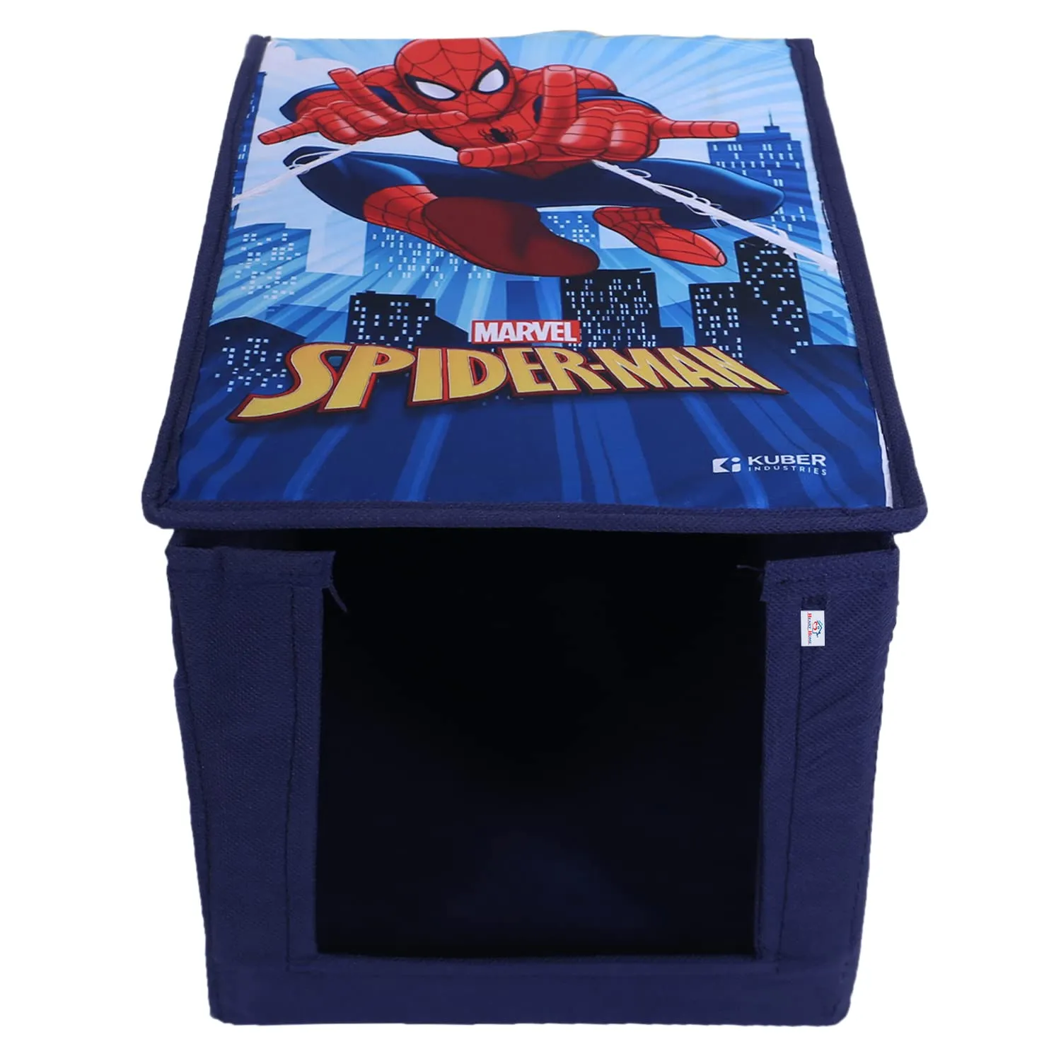 Heart Home Marvel Spider-Man Shirt Stacker|Foldable Shirt Stacker for Cloth|Non-Woven Wardrobe Organizer for Home With Lid|Pack of 2 (Blue)