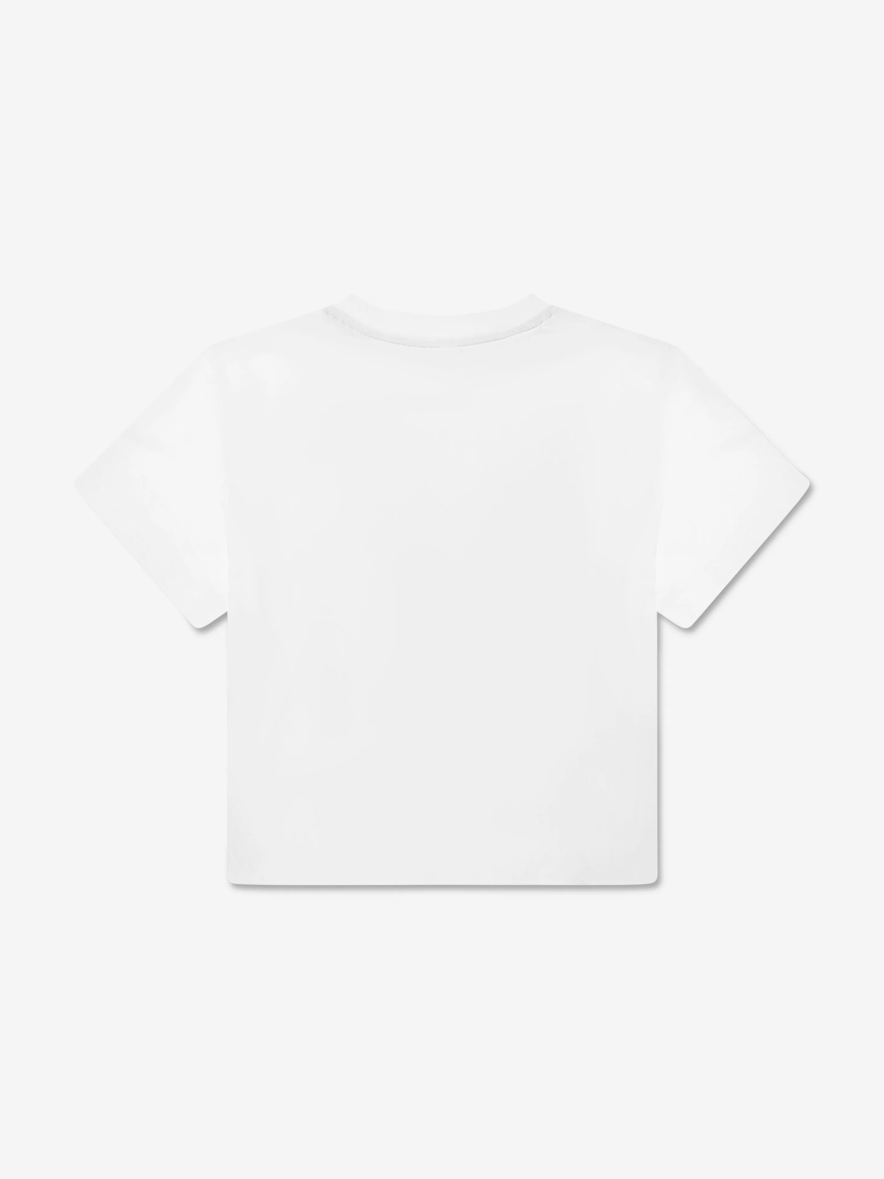 Hugo Girls Organic Cotton Logo Print T-Shirt in White