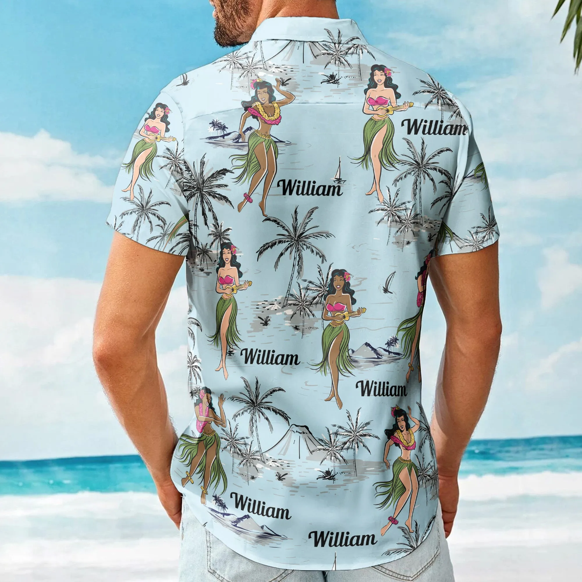 Hula Dance Vintage Style Beach Pattern Aloha Shirts - Custom Hawaiian Shirts