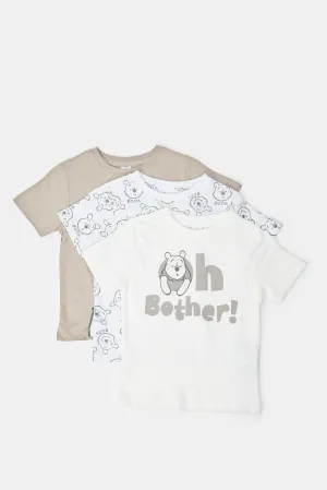 Infant Boys Assorted Winnie The Pooh T-Shirt Set (Pack Of 3)