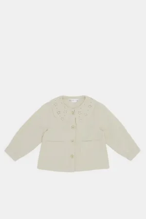 Infant Girls Ivory Schfilly Collar Jacket