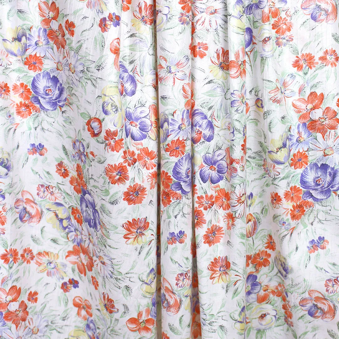 Italian 'fine art floral' cotton sateen woven