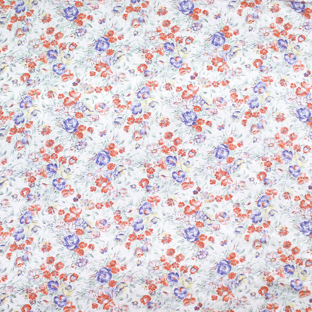 Italian 'fine art floral' cotton sateen woven