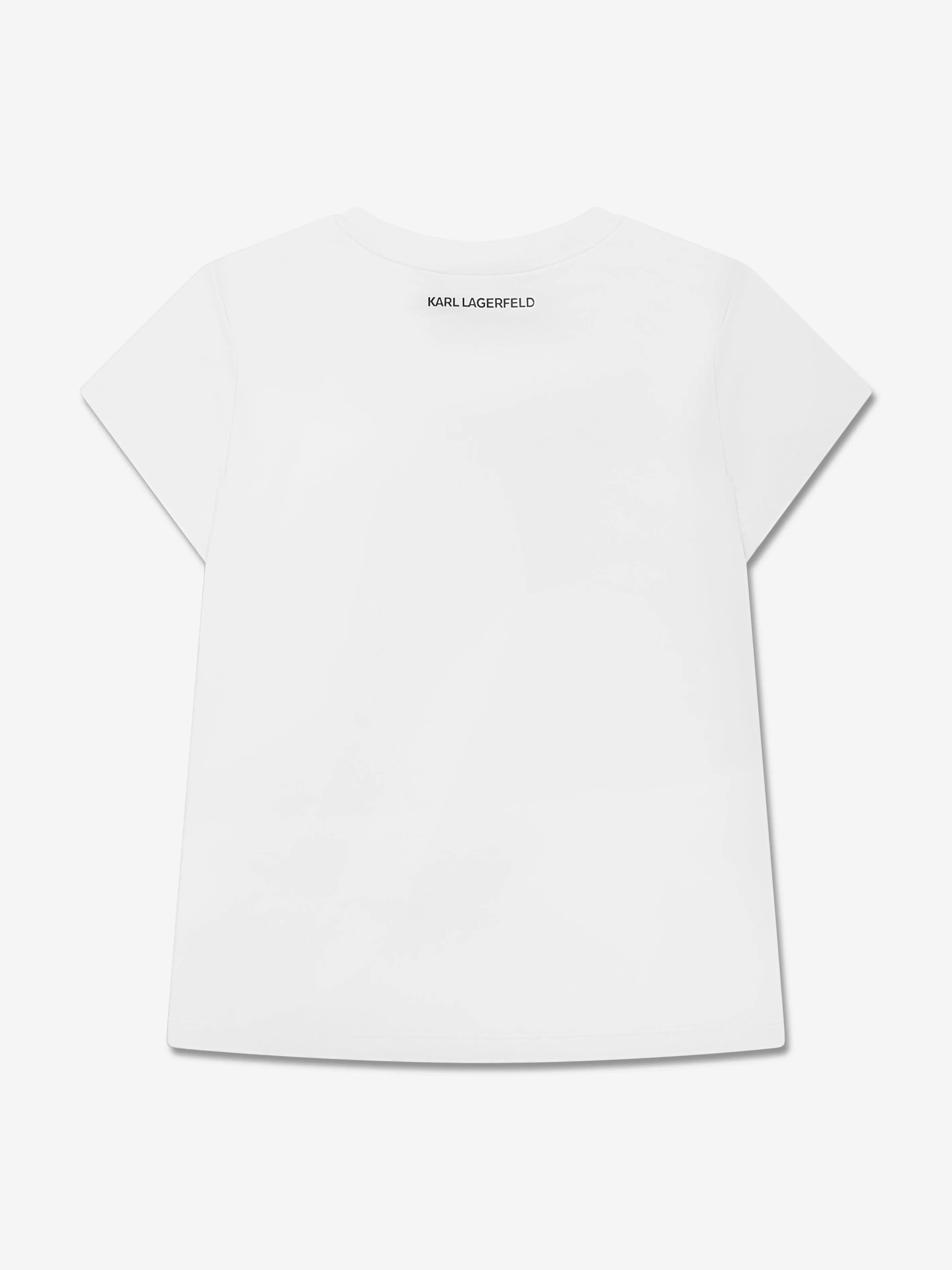 Karl Lagerfeld Girls Organic Cotton Logo T-Shirt in White