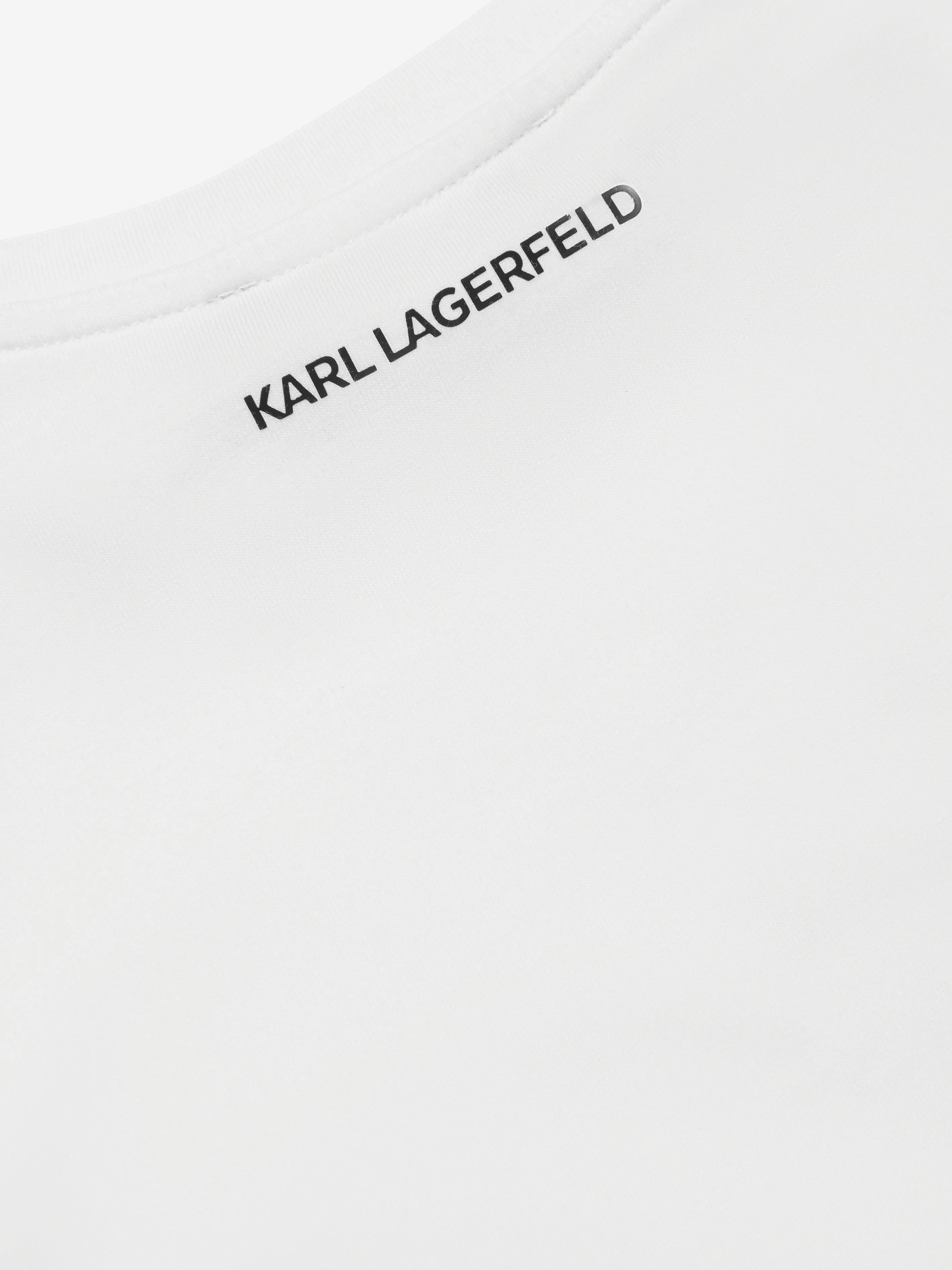 Karl Lagerfeld Girls Organic Cotton Logo T-Shirt in White