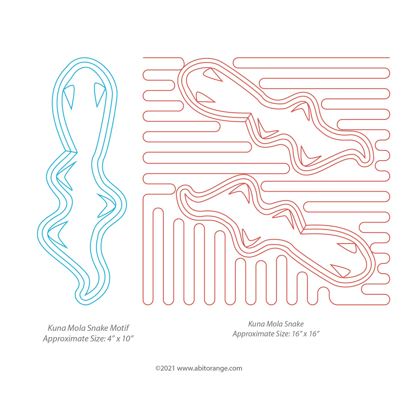 Kuna Mola Snake (2 Designs)