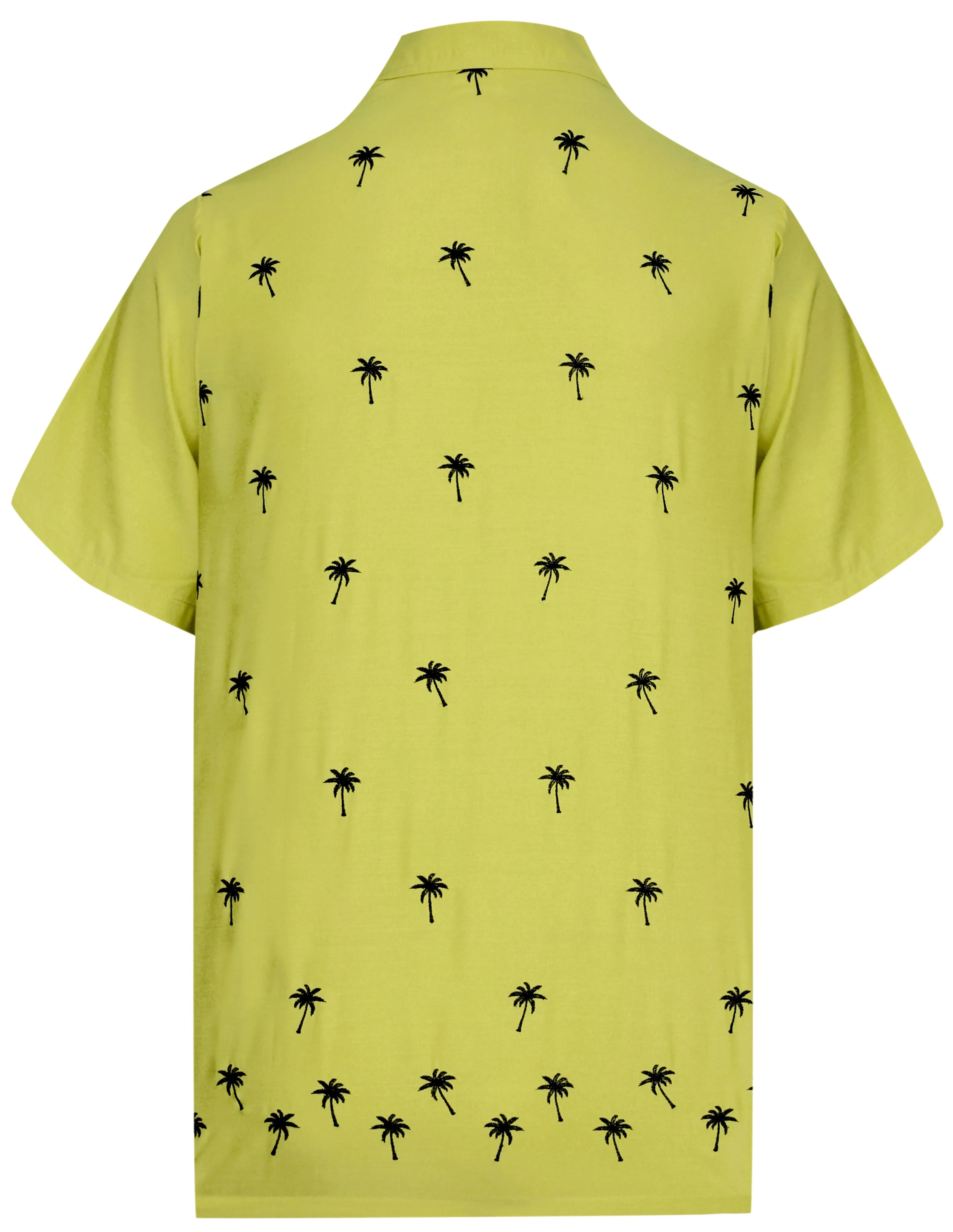 LA LEELA Men's Beach Hawaiian casual Aloha Button Down Short Sleeve shirt Mustard_W833