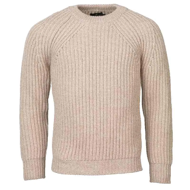 Laksen Aberdeen Lambswool Heavy Knit Mens Jumper - Sand