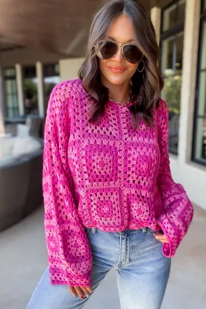 LONG SLEEVE CROCHET TOP