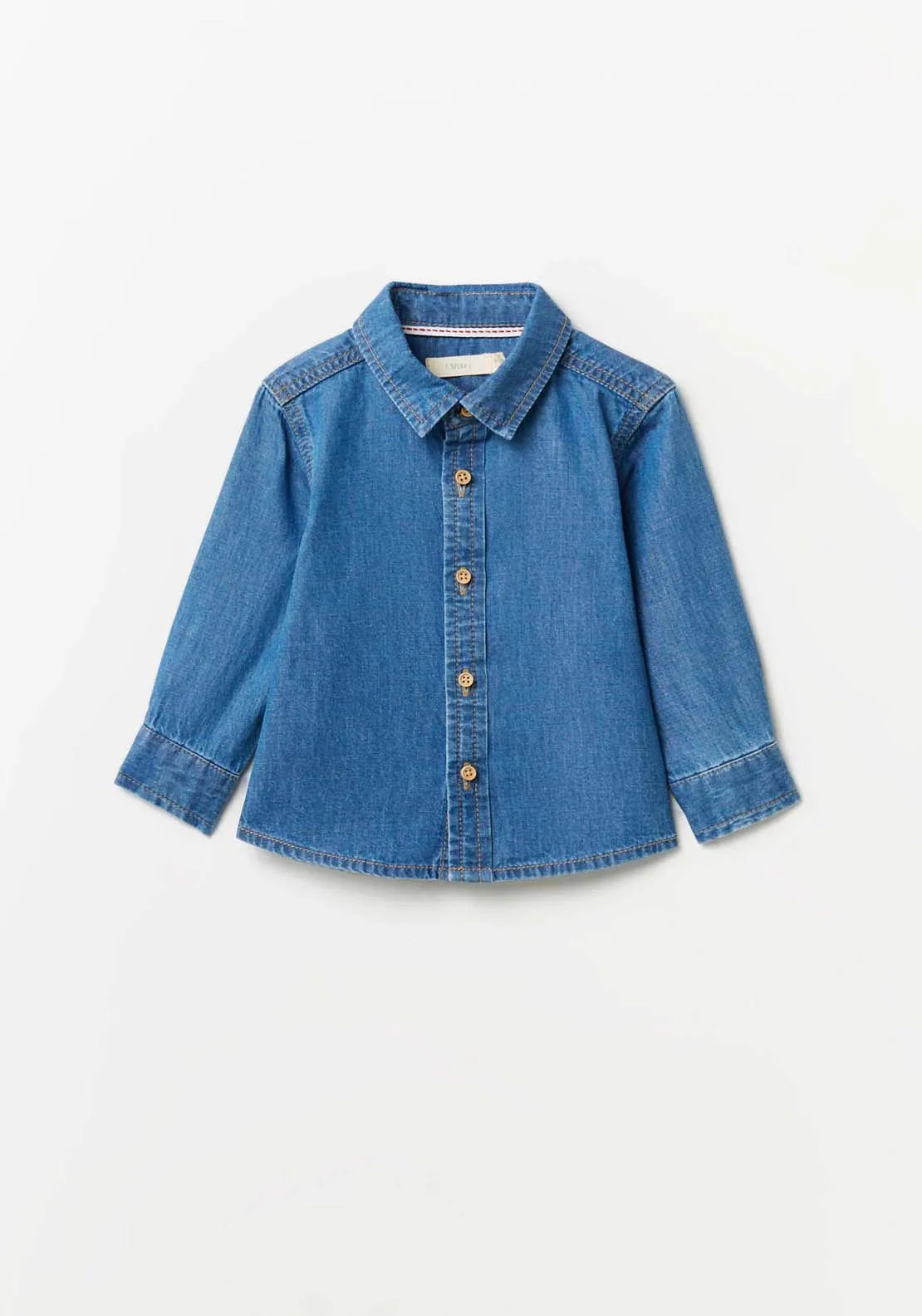 Long Sleeve Denim Shirt - Blue